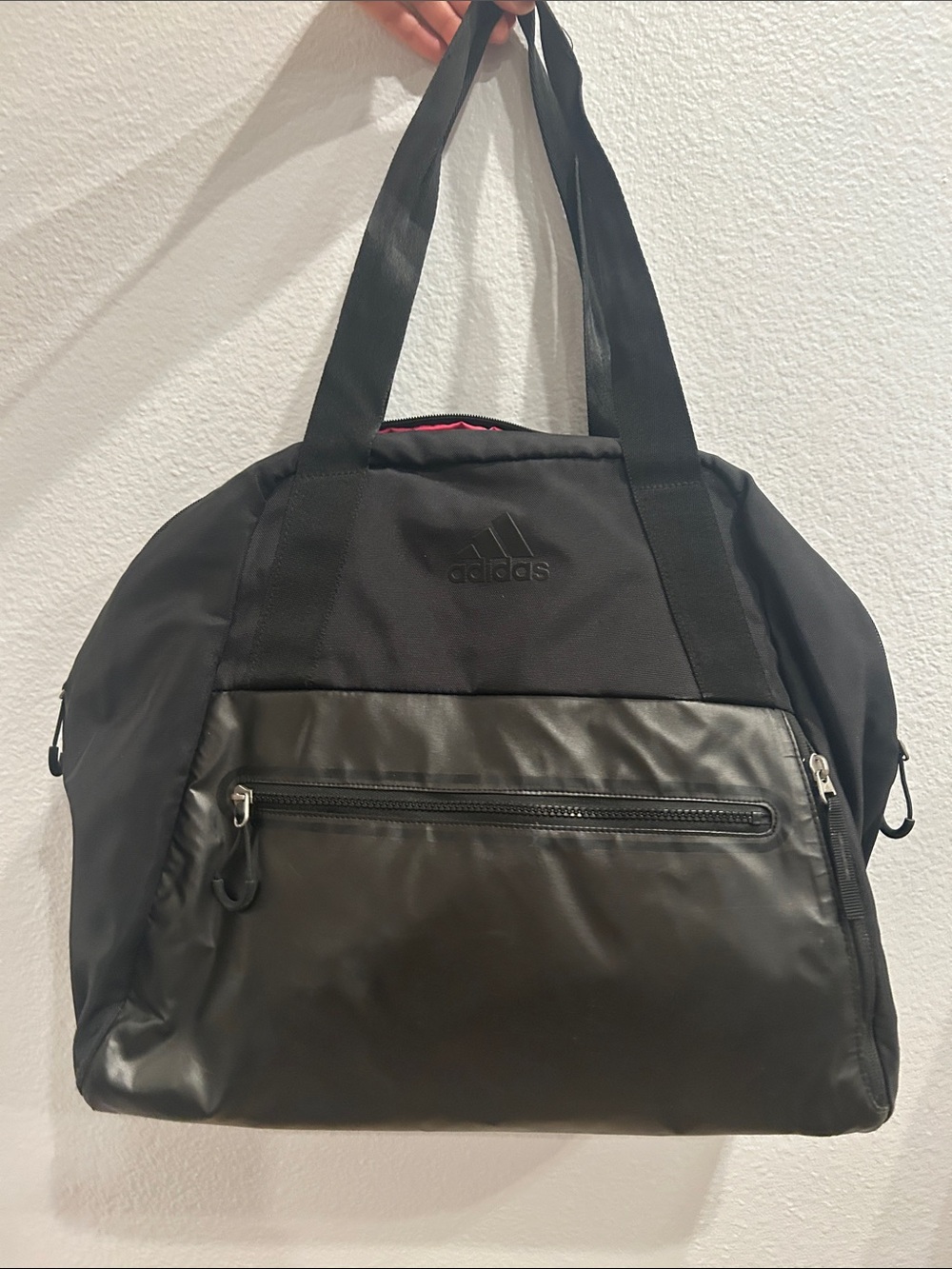 adidas Black Men's Duffel Tote with Front Zip Pocket